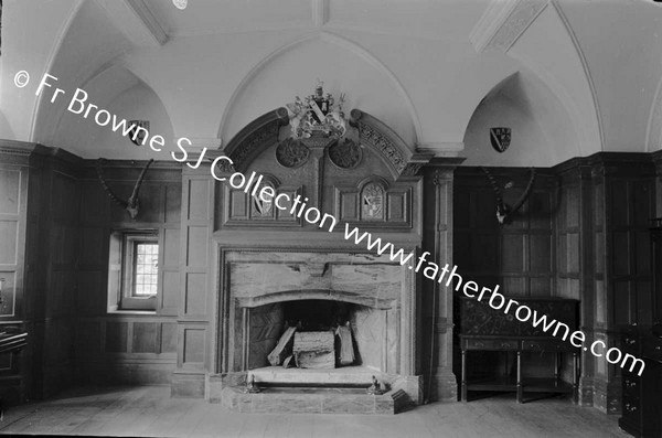 DUNSANY CASTLE FIREPLACE IN BILLIARD ROOM